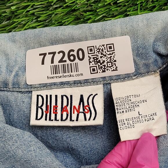 Vintage 90s Bliss-Blass Jacket Womens Large 22x22 Blue Boxy - Picture 10 of 16